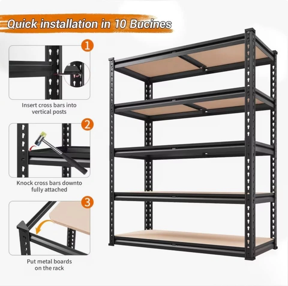 40” wide 5-Tier Heavy Duty Metal Garage Shelving Unit - photo 4