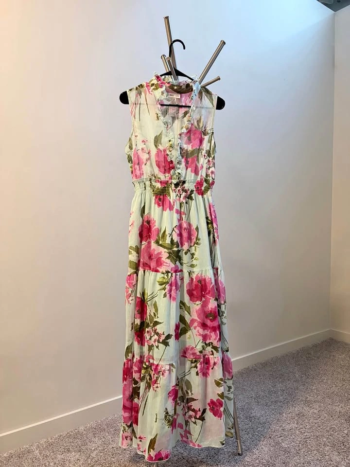Long Floral Sparkly Dress