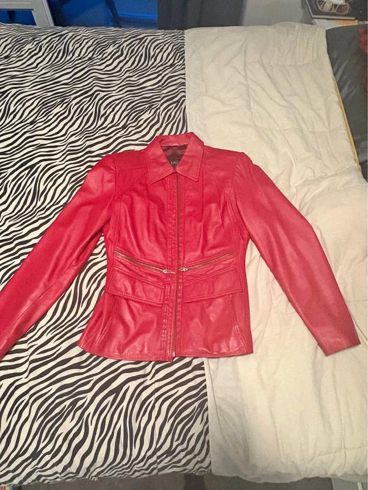 Leather red jacket