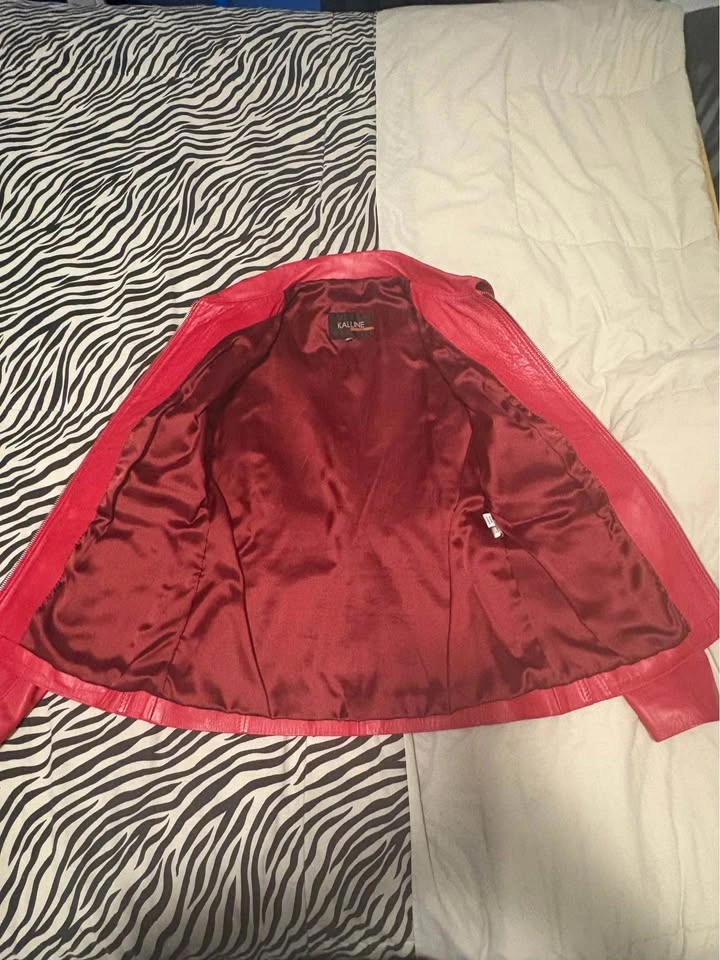 Leather red jacket - photo 2