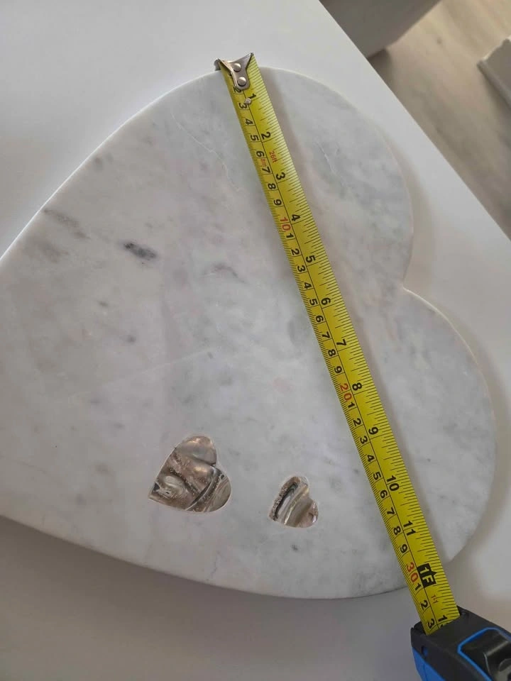 Decorative Marble Slab with Mother-of-Pearl Heart Detail - photo 4