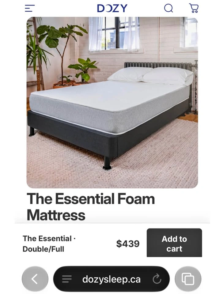 Dozy The Essential Foam Mattress Double - MSRP $497.19