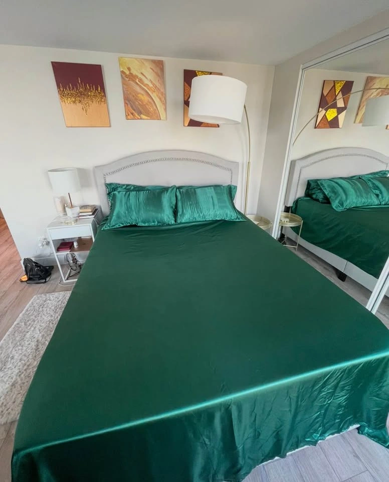 Queen Upholstered Bed Frame + Box Spring – $200 - photo 2