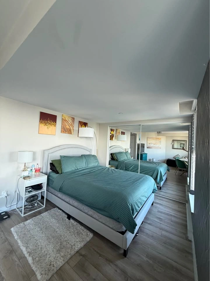 Queen Upholstered Bed Frame + Box Spring – $200 - photo 3