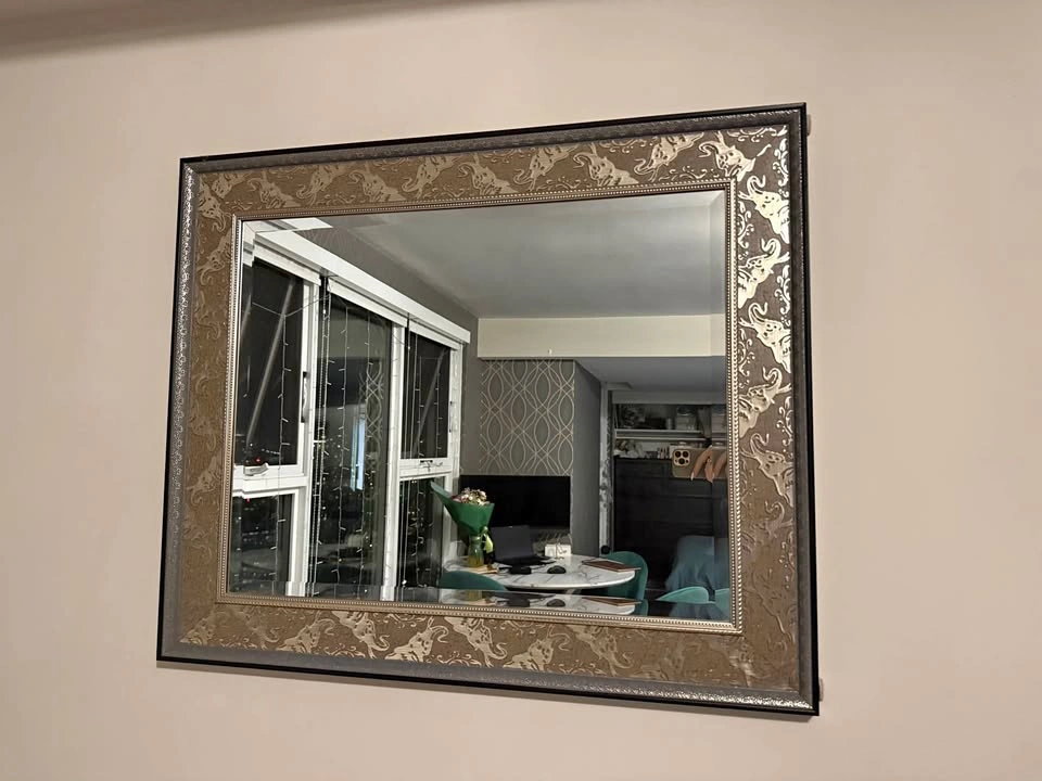 Large Ornate Wall Mirror – Bronze Frame, 30"x35", Like New