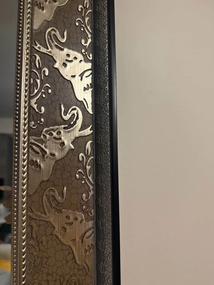 Large Ornate Wall Mirror – Bronze Frame, 30"x35", Like New - photo 2