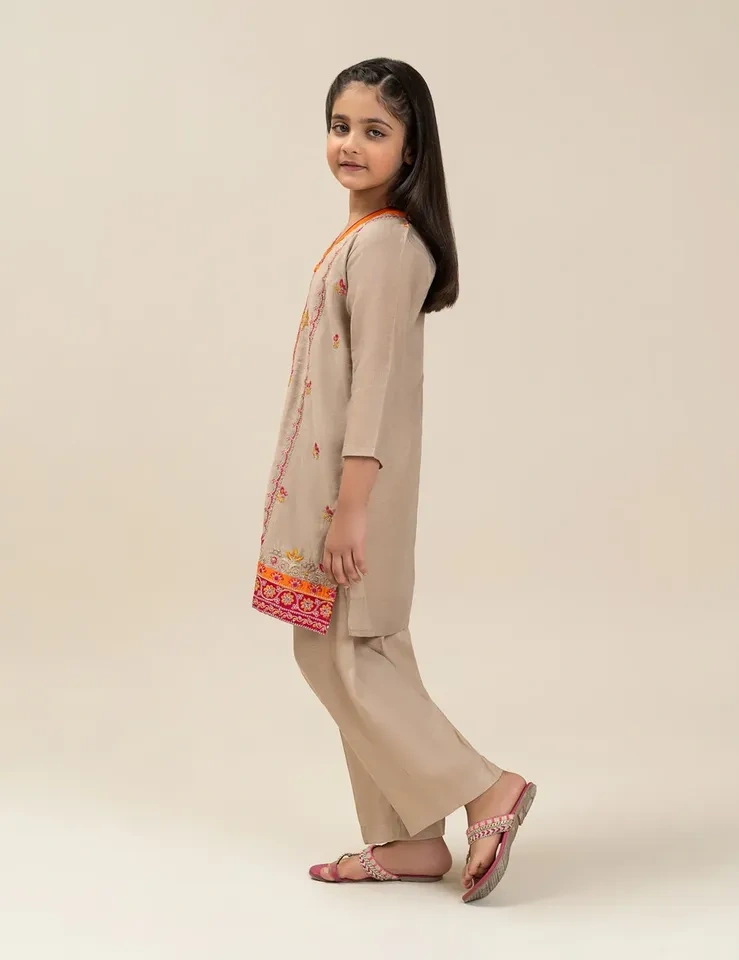 Beechtree kids - Beige and orange kurta set - photo 3