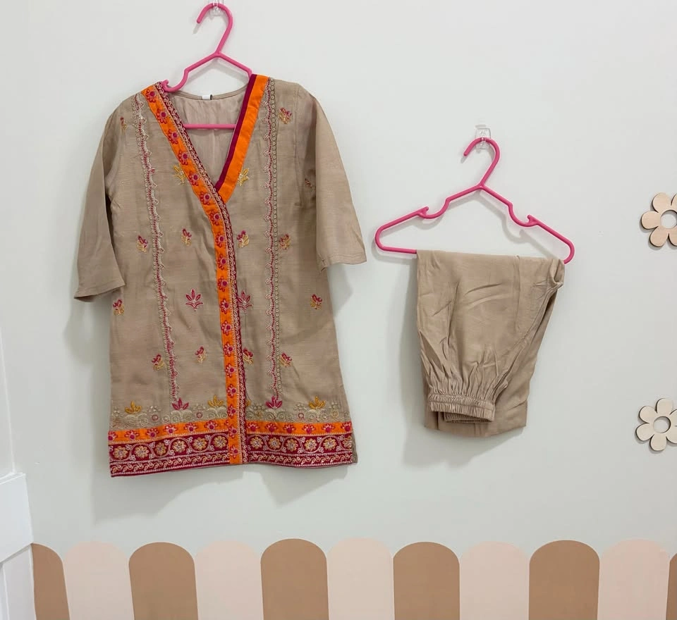 Beechtree kids - Beige and orange kurta set - photo 4
