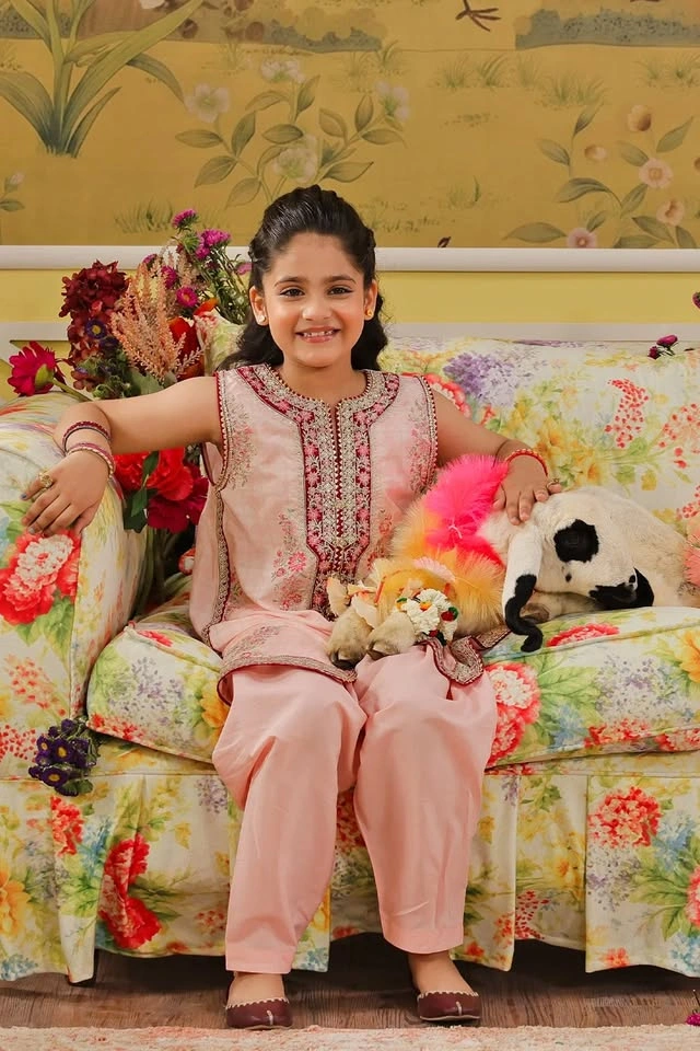 Ethnc kids - Pastel pink kurta set 🌸
