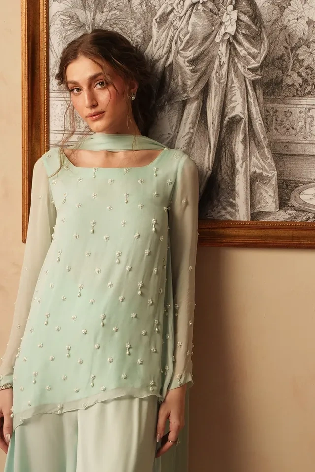 Lulusar - Mint ice chiffon top and pants - photo 2