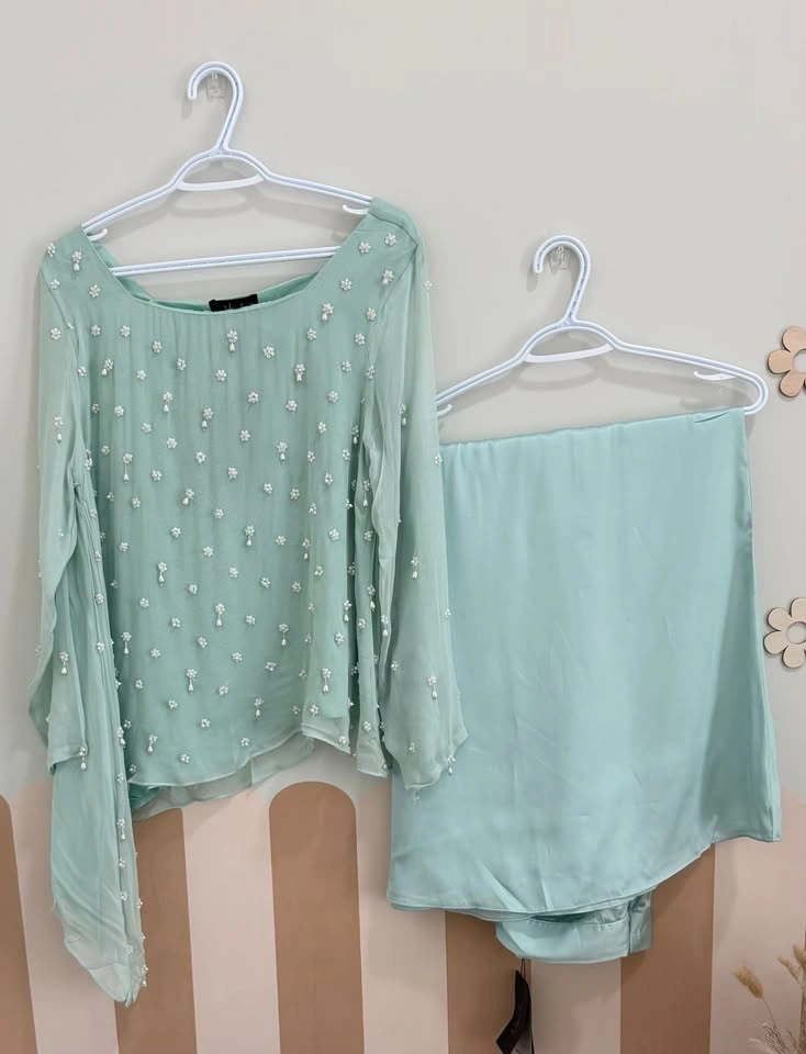 Lulusar - Mint ice chiffon top and pants - photo 4