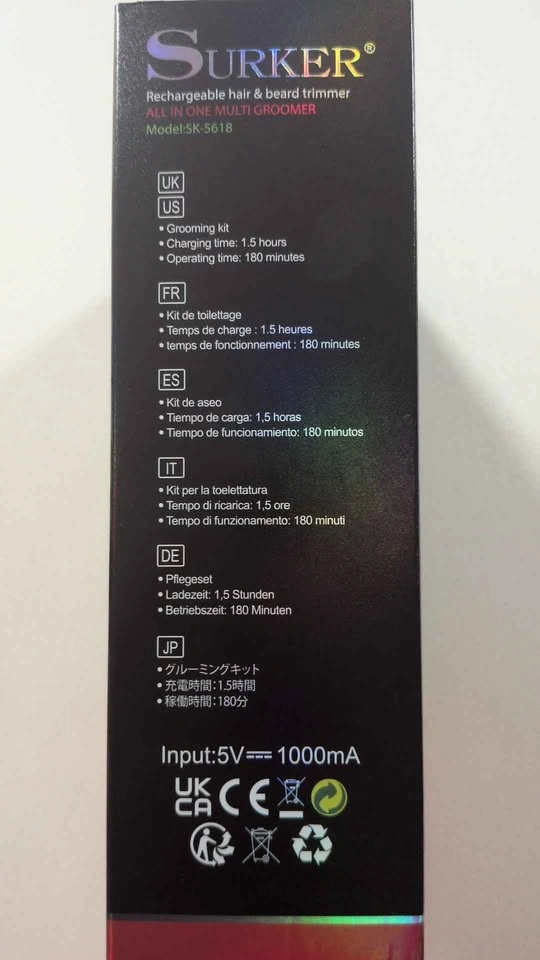 5-in-1 Surker rechargeable hair and beard trimmer - photo 3