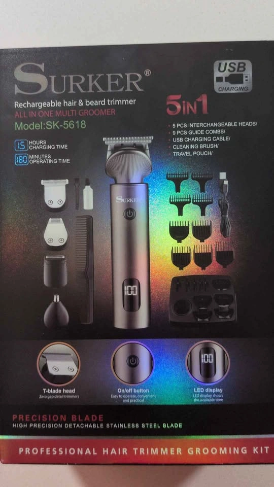 5-in-1 Surker rechargeable hair and beard trimmer - photo 4