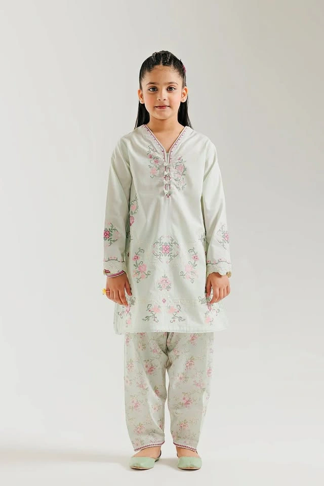 Ethnc Kids - Pastel green shalwar set 🍀