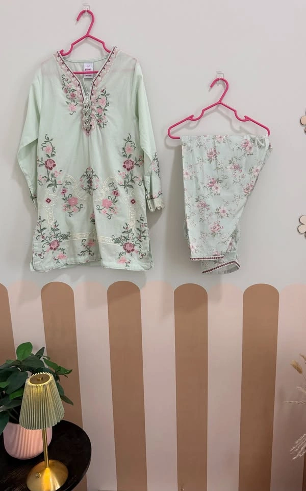 Ethnc Kids - Pastel green shalwar set 🍀 - photo 3
