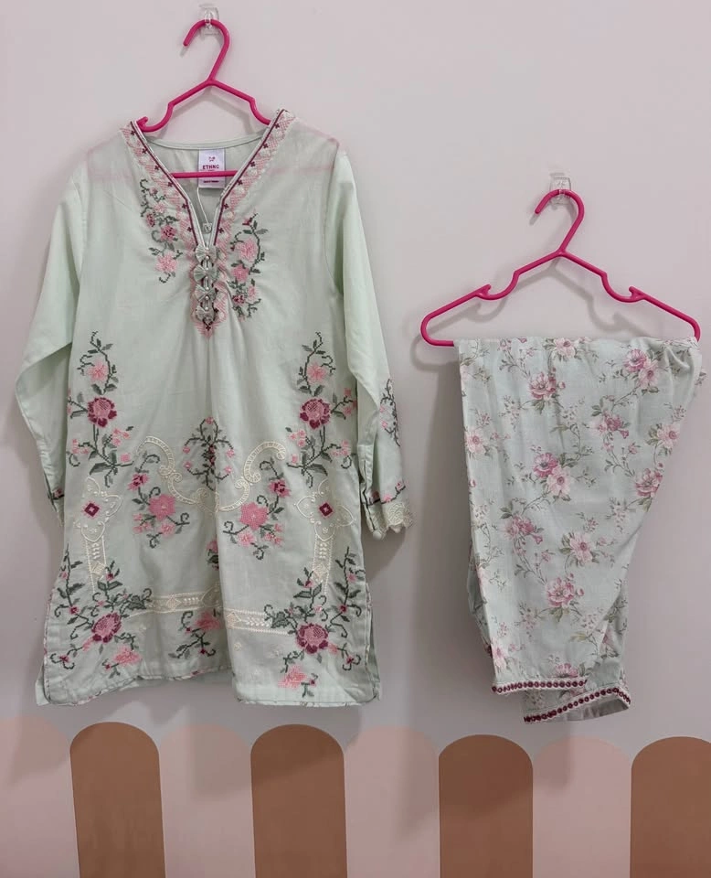 Ethnc Kids - Pastel green shalwar set 🍀 - photo 4