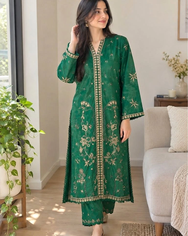 Maryum n Maria - Bottle green kurta set 💚