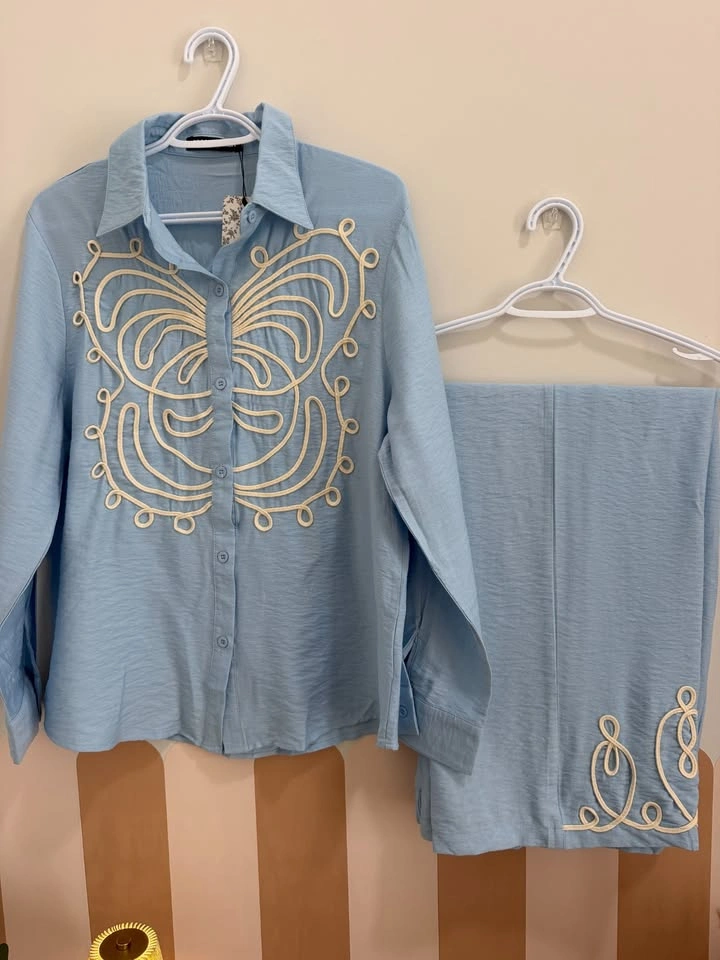 Cross stitch - Sky blue co-ord set - photo 3