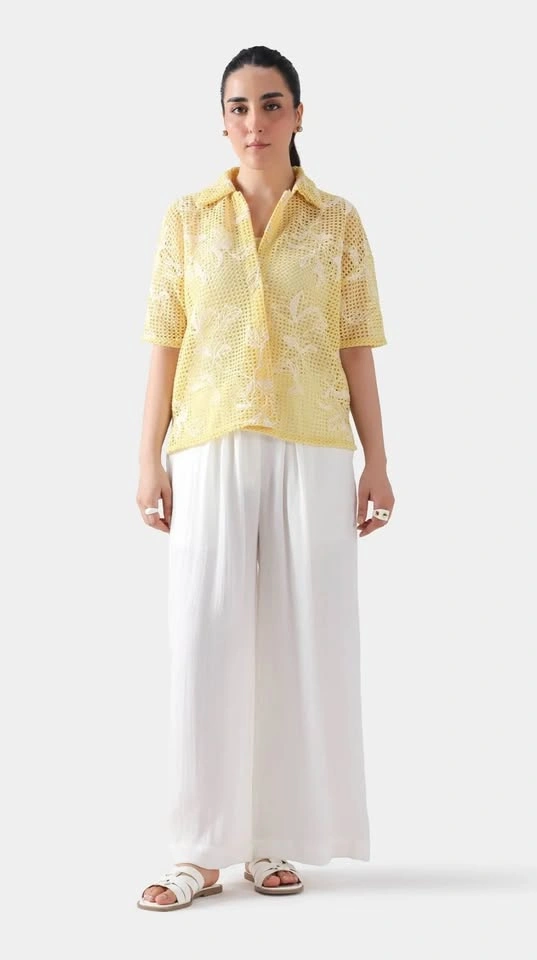 Cougar - Lemon yellow textured net shirt 💛 - photo 2