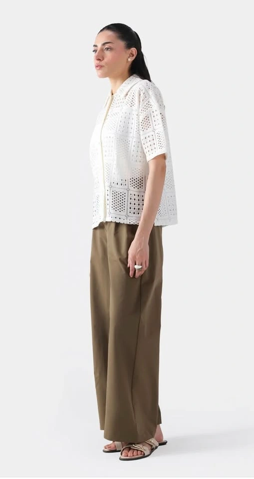 Cougar - White textured net shirt 🤍 - photo 2