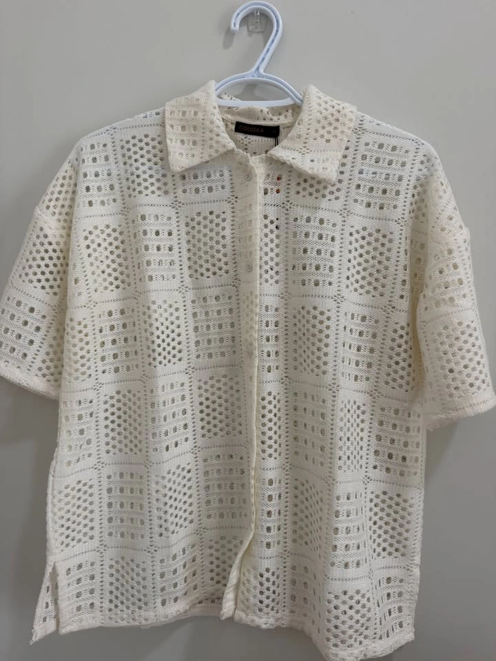 Cougar - White textured net shirt 🤍 - photo 4