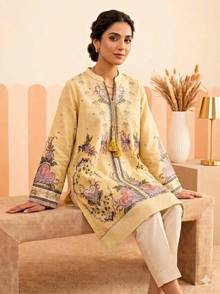 Ethnic - Pastel Yellow kurti
