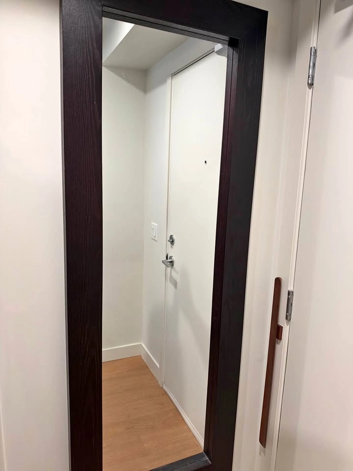 Full Mirror in Black-Brown Wooden Frame