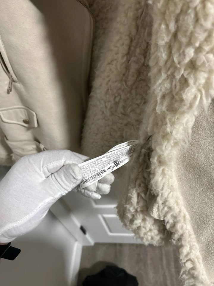 Zara Faux Shearling Moto Jacket Size S - photo 3