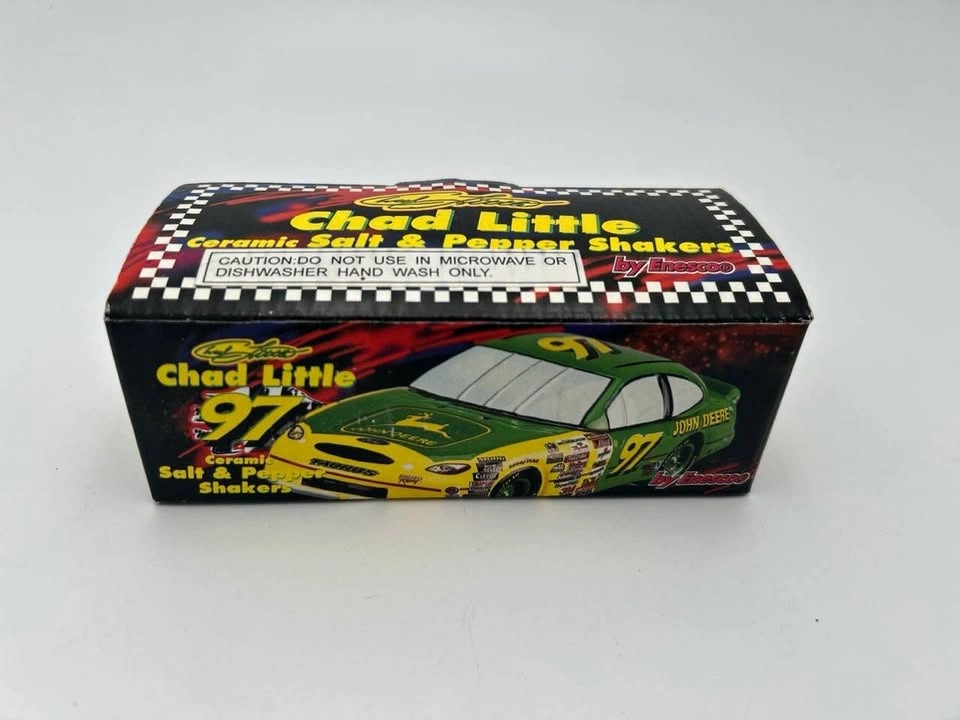 Vintage Chad Little #97 John Deere NASCAR Salt & Pepper Shakers