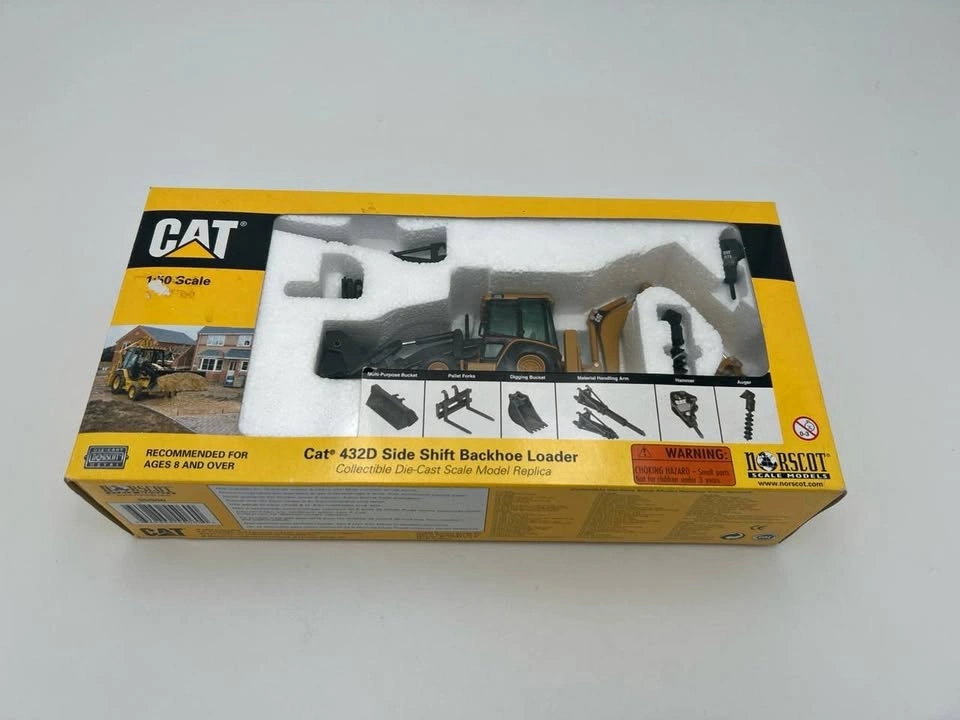 Norscot CAT 432D 1:50 Diecast Backhoe Loader #55060 Complete