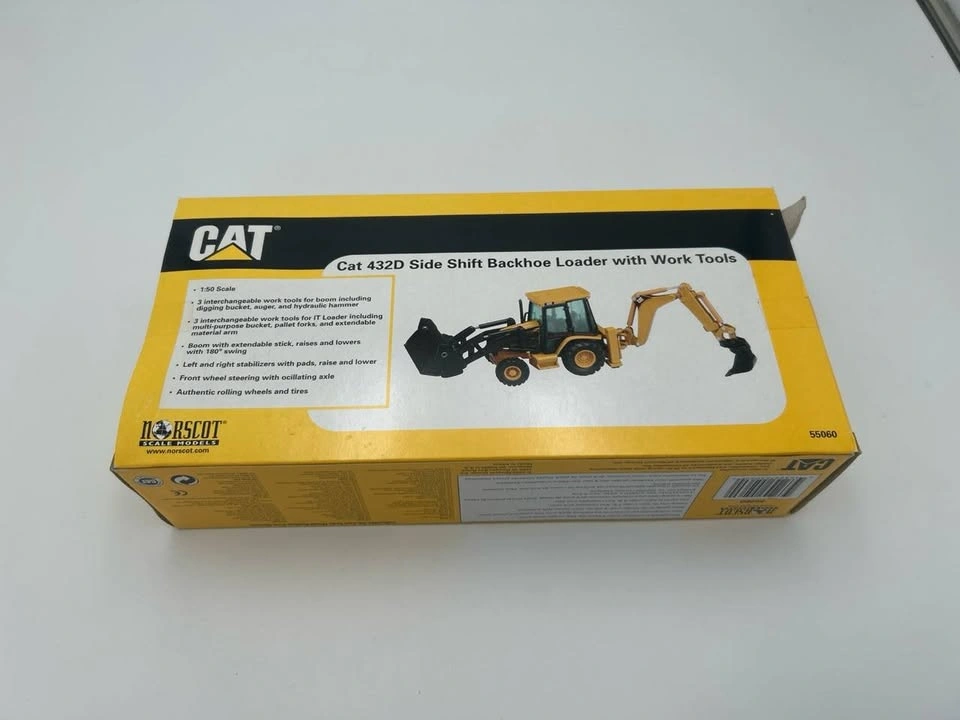 Norscot CAT 432D 1:50 Diecast Backhoe Loader #55060 Complete - photo 4
