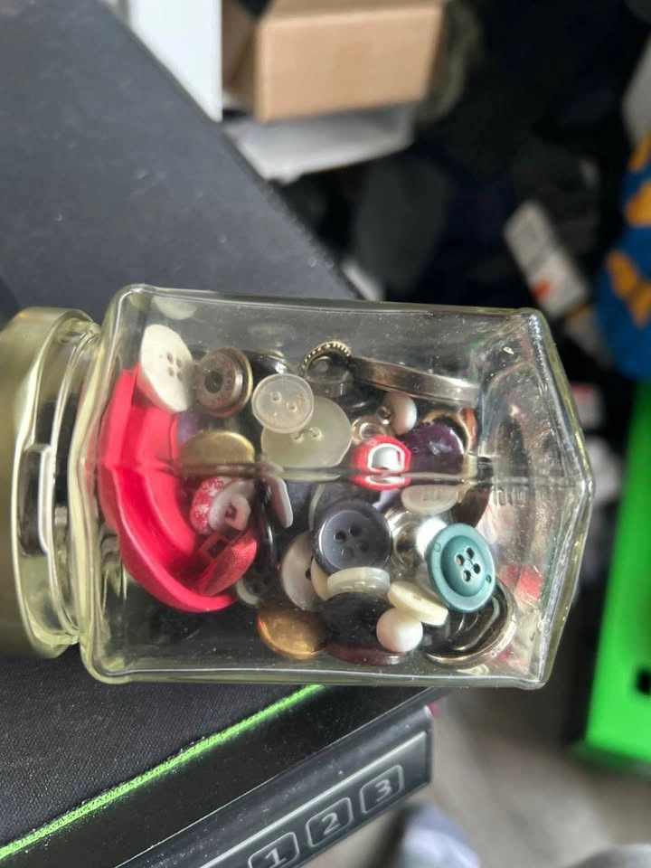 Vintage Mixed Button Lot in Glass Jar - photo 2