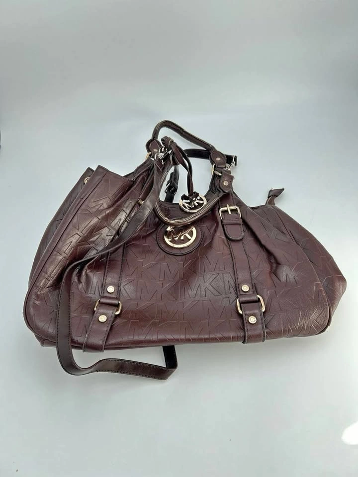 Michael Kors Brown Large MK Satchel / Shoulder Bag