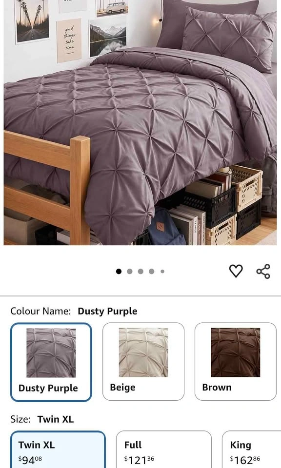CozyLux Twin XL Comforter Set Dusty Purple, 5 Pieces - photo 2