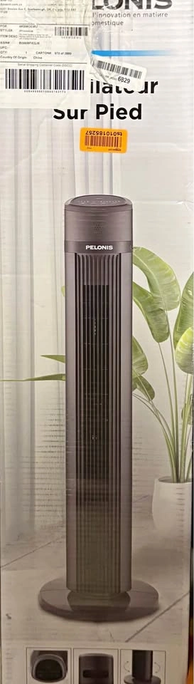 PELONIS 40" Bladeless Tower Fan with Remote – Grey