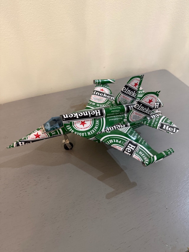 Heineken Beer Can Fighter Jet Model