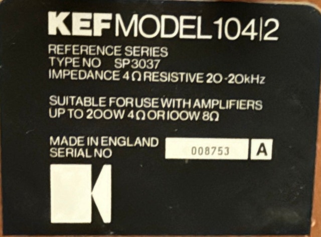KEF Model 104/2 Speakers - photo 3