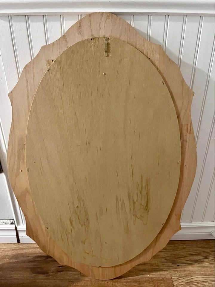 Vintage Scalloped Wooden Wall Mirror – Light Oak Accent Decor - photo 2
