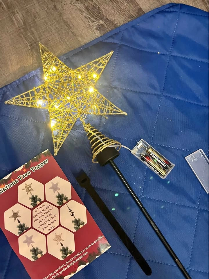 Gold LED Christmas Tree Topper Star Light - $10