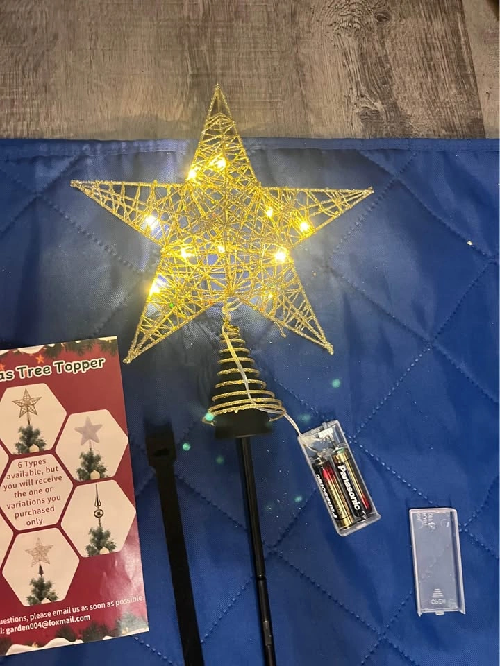 Gold LED Christmas Tree Topper Star Light - $10 - photo 3