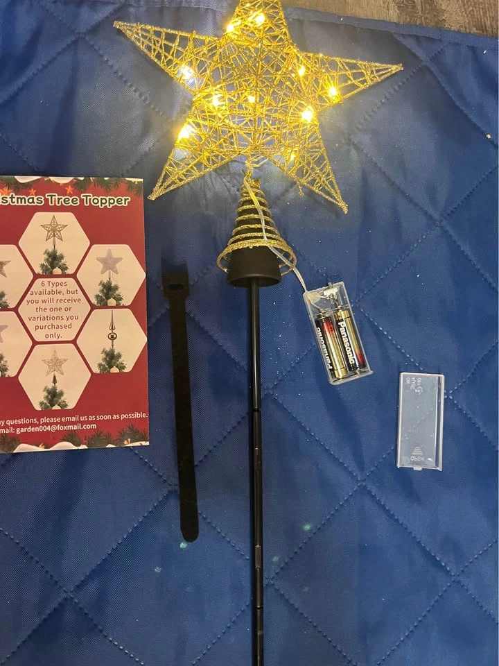 Gold LED Christmas Tree Topper Star Light - $10 - photo 4