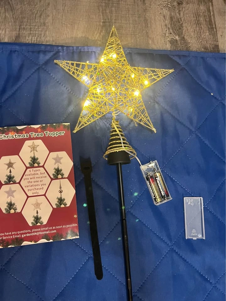 Gold LED Christmas Tree Topper Star Light - $10 - photo 5