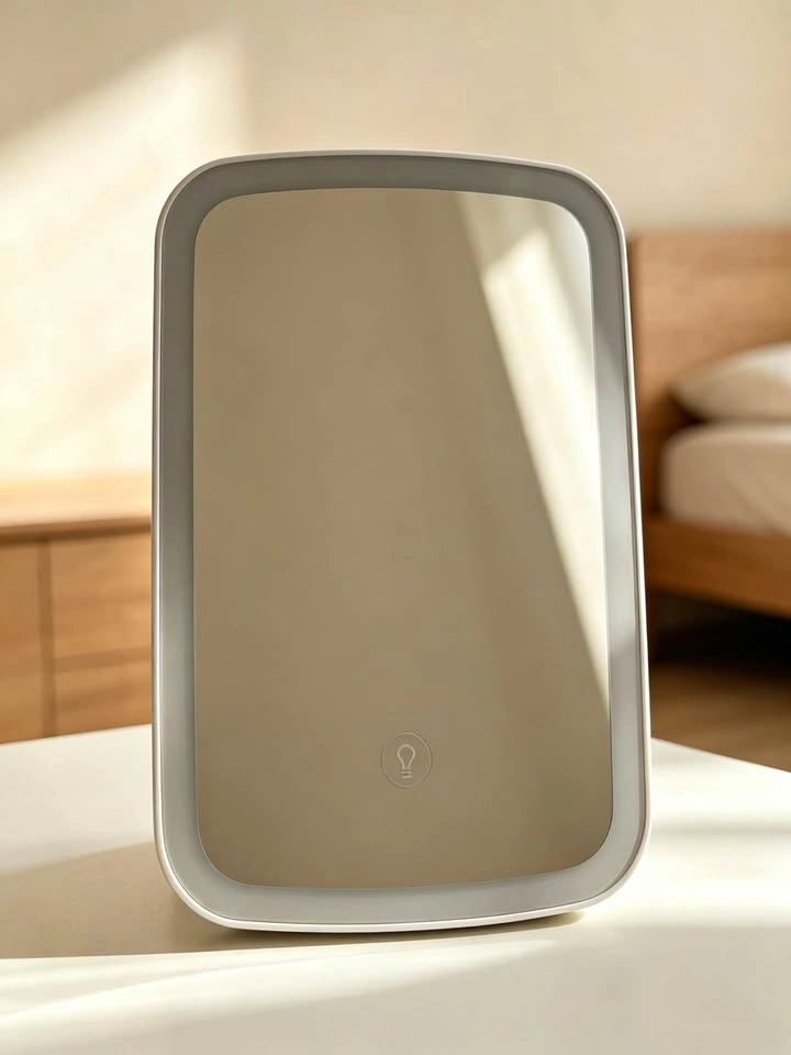 Foldable Standing Vanity Mirror - White Minimalist Makeup Mirror