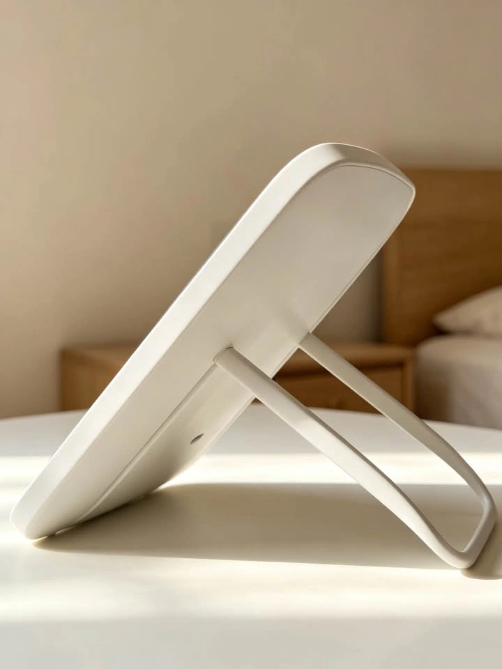 Foldable Standing Vanity Mirror - White Minimalist Makeup Mirror - photo 3