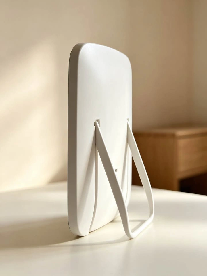 Foldable Standing Vanity Mirror - White Minimalist Makeup Mirror - photo 4