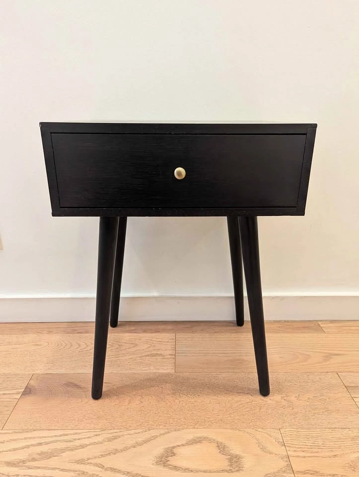 MCM Black Nightstand or Side Table