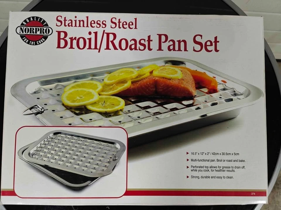 Norpro 17x12 Stainless Steel Broil and Roast Set