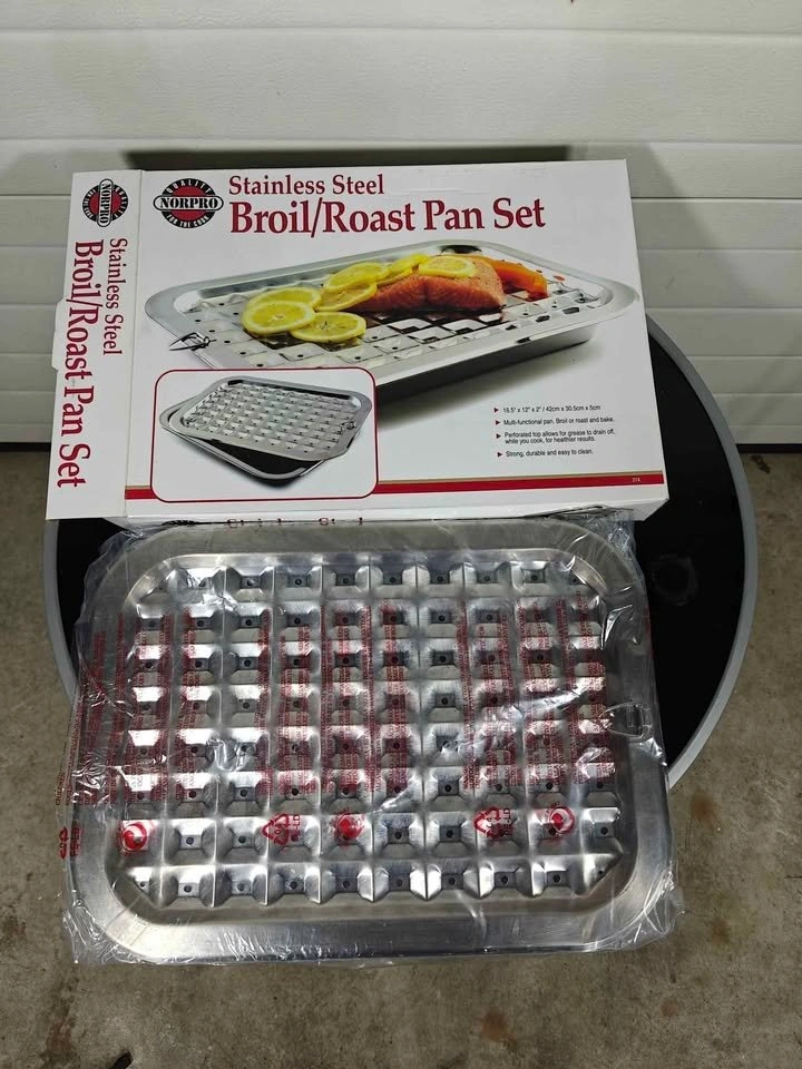 Norpro 17x12 Stainless Steel Broil and Roast Set - photo 3