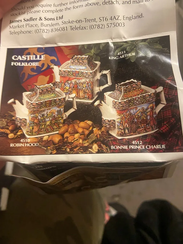 Sadler collectible teapot & china saucers🥕 image indicator(5)