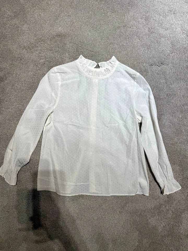 Girls’ White Blouse – Size 130 – Brand New